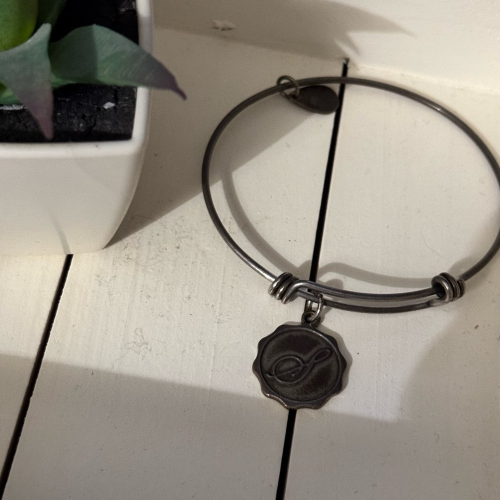 Silver Intial S Bella Ryann Charm Bangle Bracelet